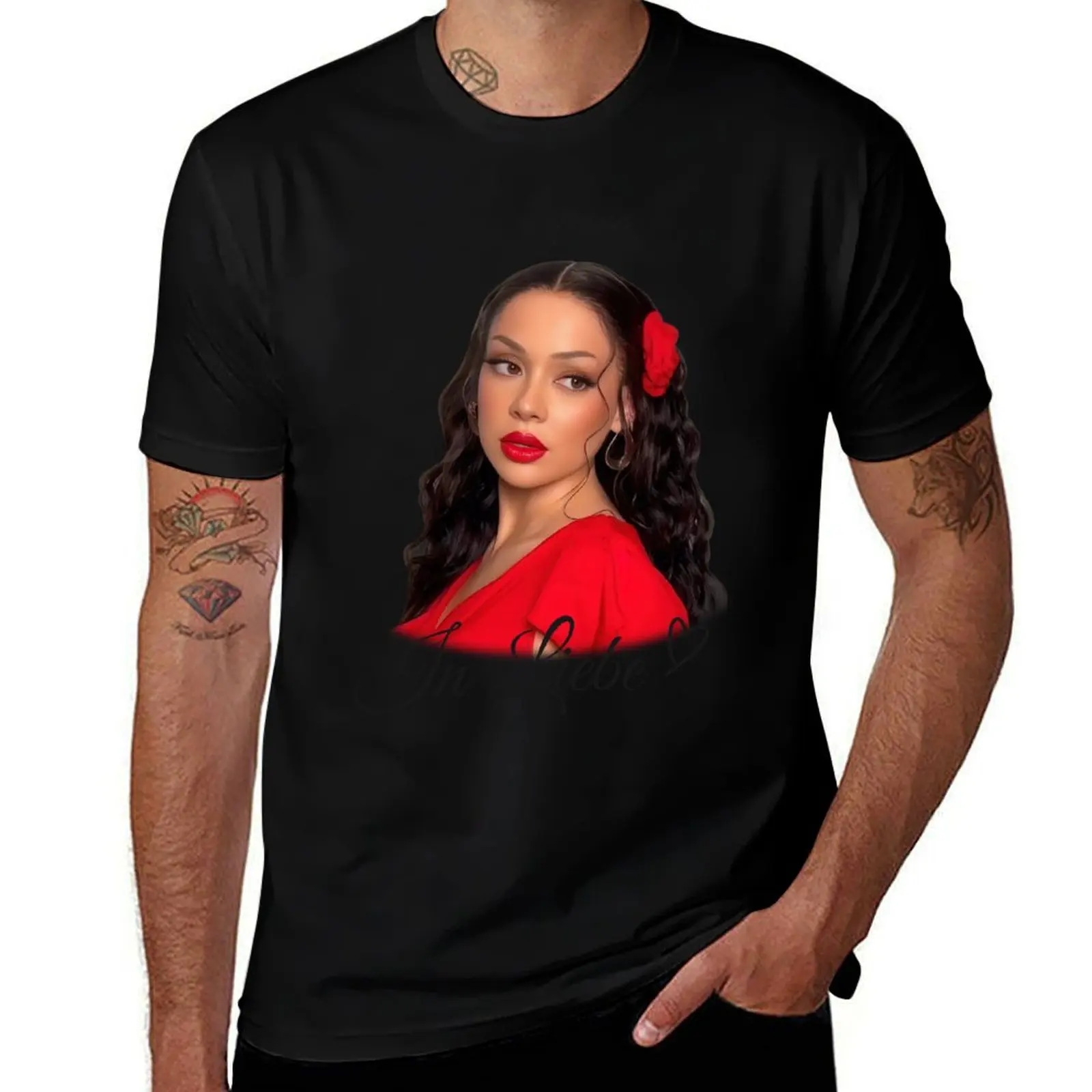 Ayliva In Liebe In Red T-Shirt Classic Crew Neck Cotton T-Shirt