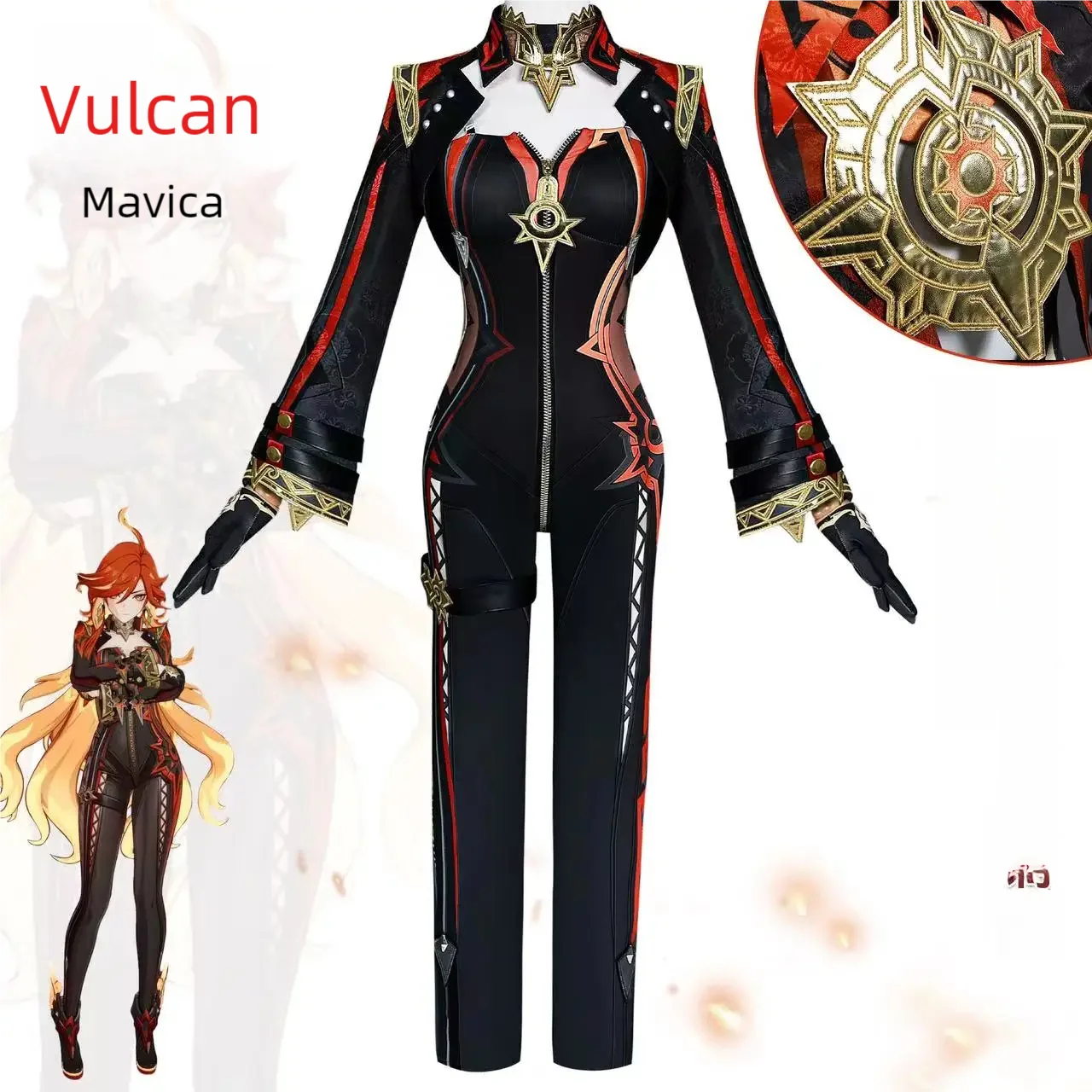 

Halloween Mavica cos costume Genshin Impact nata fire god Mavica cosplay sexy complete set