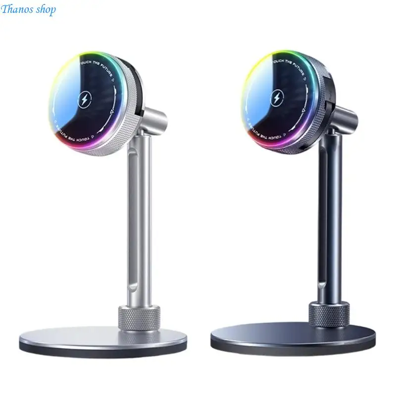 

15W Wireless Fast Charging Stand Bracket for Phone 17 16 Aluminum Construction Desktop 360 Degree Rotating Phone Stand X37A