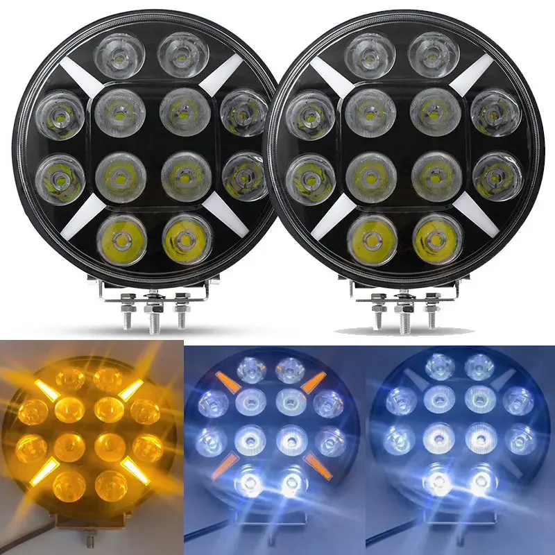

1pcs 9 inch 120W Round LED Driving Light Headlight Work Light with White/Amber DRL Fog Driving Lamp Offroad SUV ATV Trucks