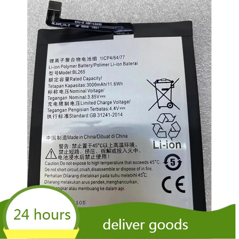 For Motorola Moto M Mobile Phone Battery Xt1662 Battery Lenovo Bl265 Battery