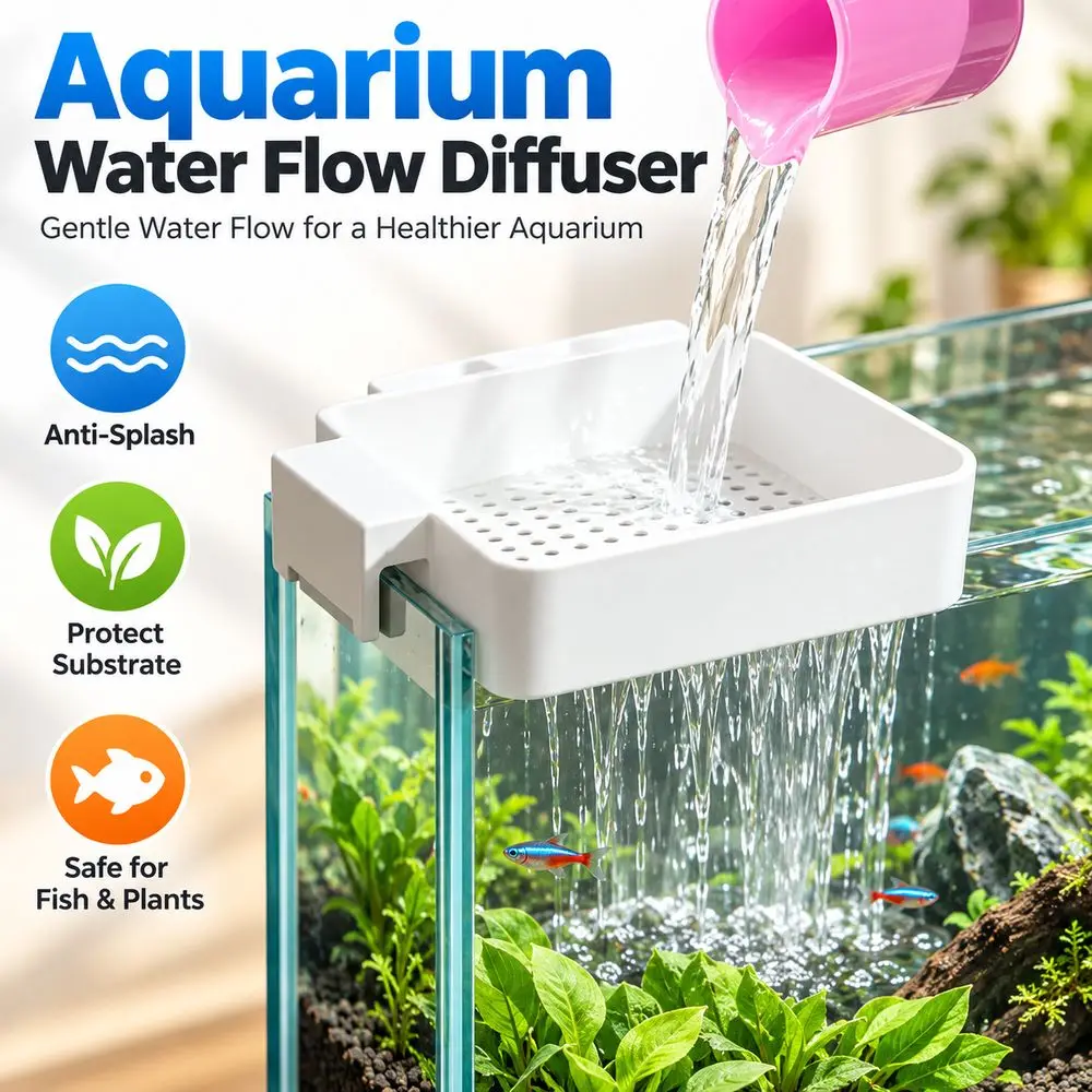 Plastic Aquarium Water Flow Diffuser Square Perforated Substrate Protection Perforated Baffle Strainer Anti-Splash Bracket