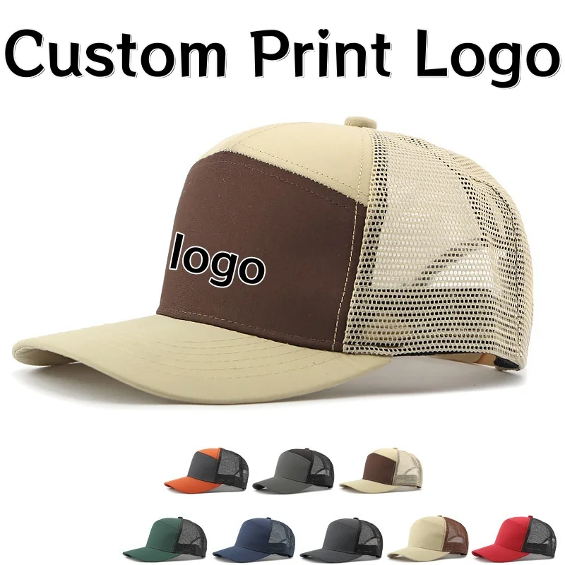 Customized Printed Logo Men Personalized Splicing Mesh Breathable Duck Tongue Caps Women Fashion Outdoor Sunshade Baseball Hats