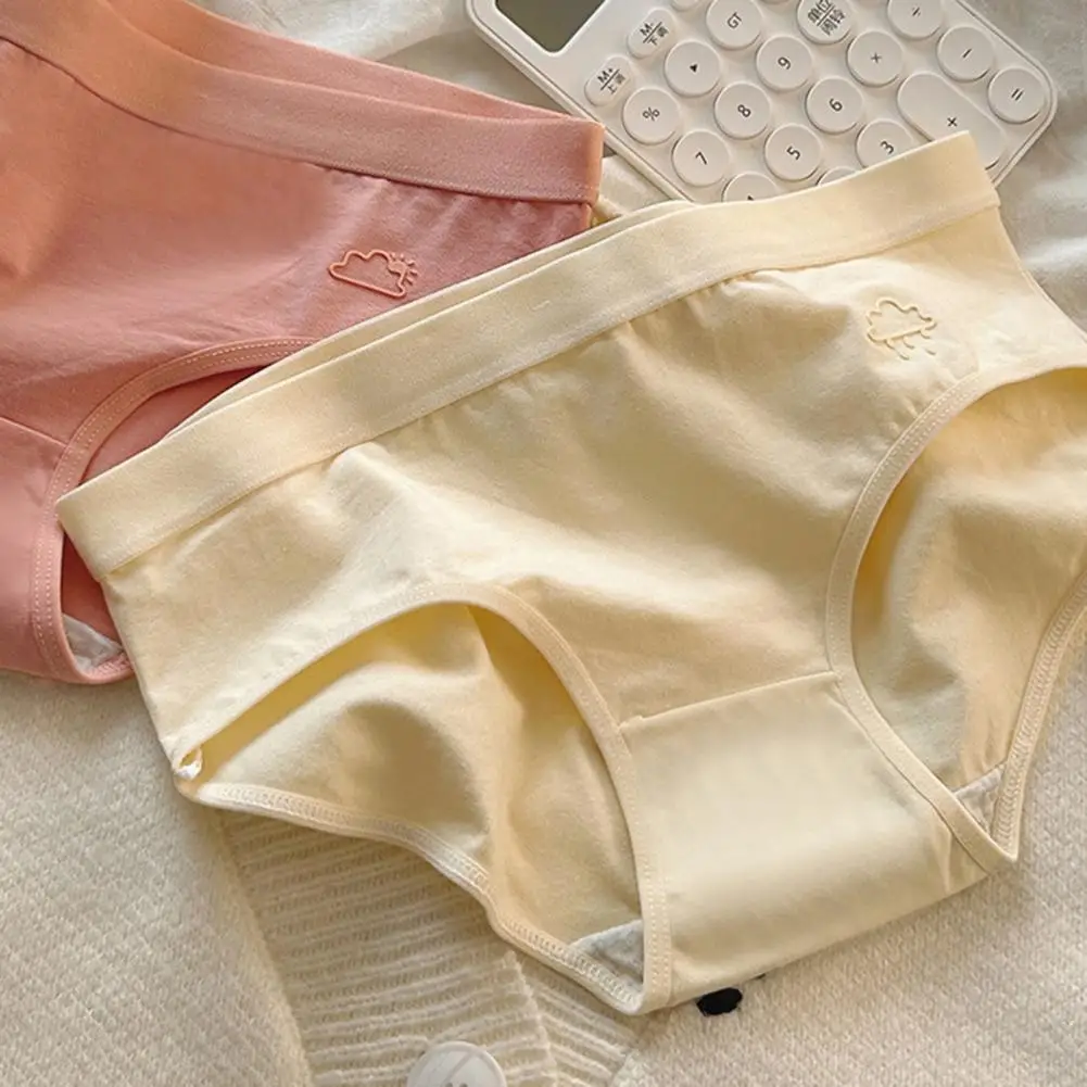 

Stretchy Panties Women Briefs Soft Breathable Women's Cotton Underwear Mid Waist Full Coverage Briefs Panties Stretchy for Girls