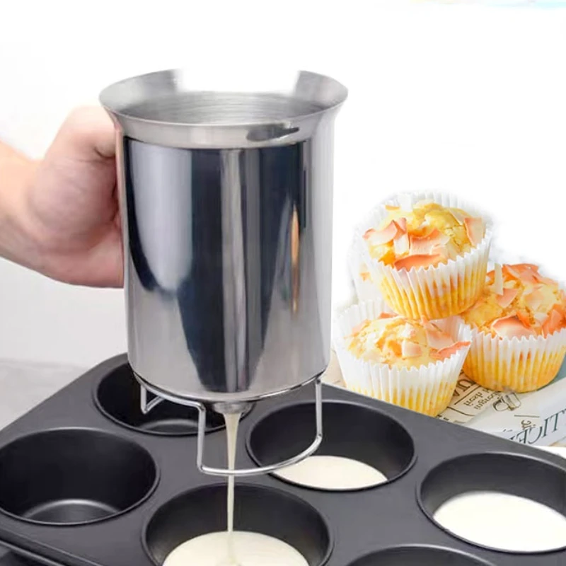 

Handheld Stainless Steel Batter Dispenser Kitchen Gadgets Cupcake Batter Funnel Pancake Maker Colander Novel Accessories Tools