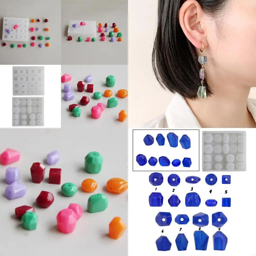 

N2UE Silicone Crafting Mold Geometric Handmade Beads Supplies Silicone Texture Suitable for Craft and Studio Projects