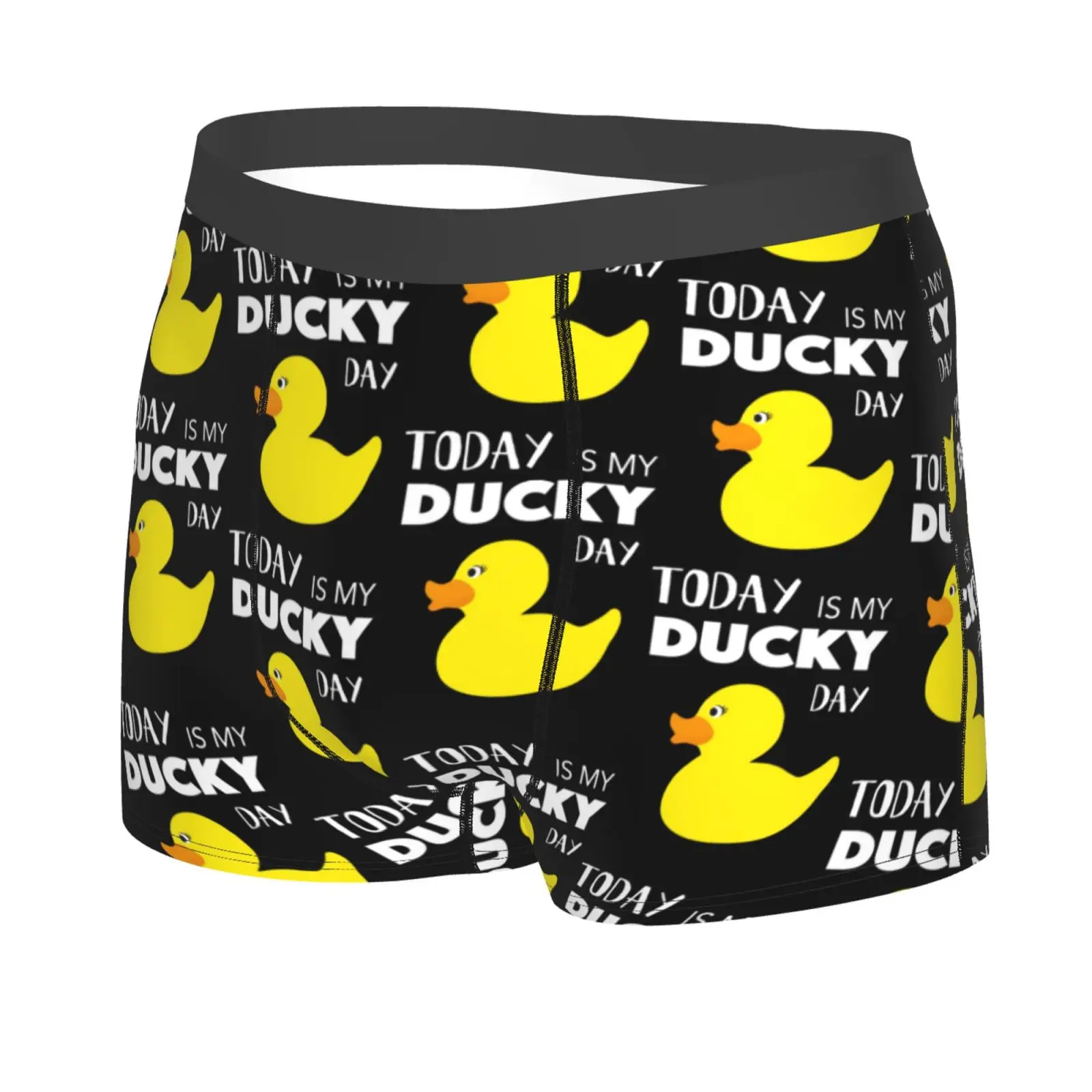 Cartoon Yellow Ducks Pattern Print Underwear Men Stretch Boxer Briefs Shorts Panties Soft Sexy Underpants for Male