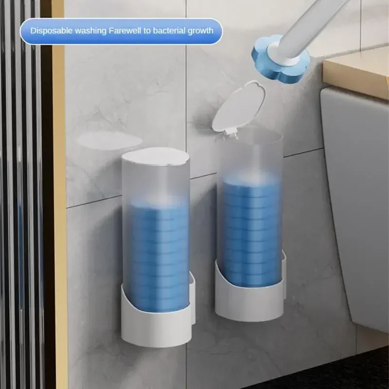Disposable Toilet Brush Wall Mounted Cleaning Tool with Replacement Head for Bathroom WC Accessories Set Home