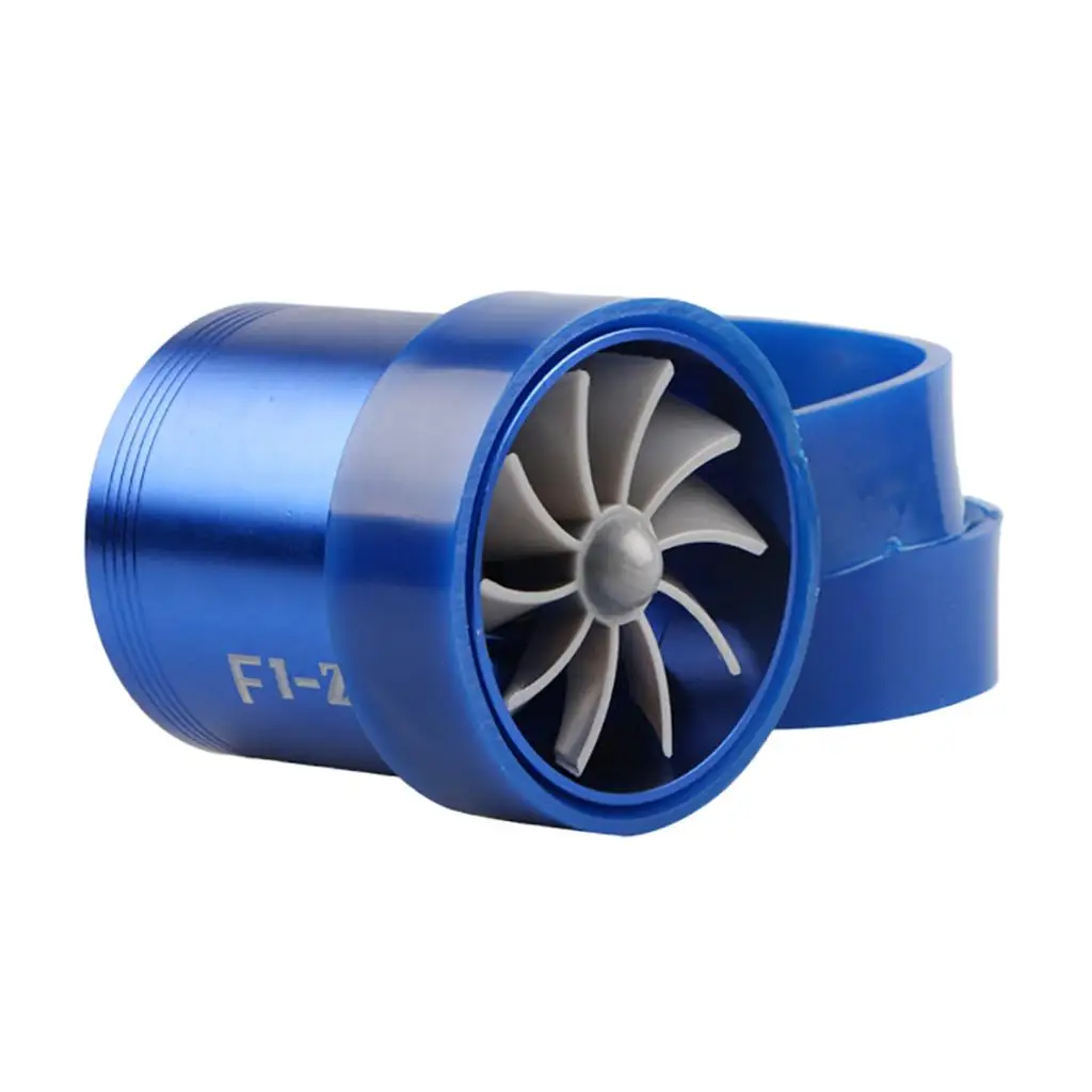 Double Turbine Air Intake Gas Fuel Saver Fan Universal Turbocharger Kit Super Charger for Vehicles