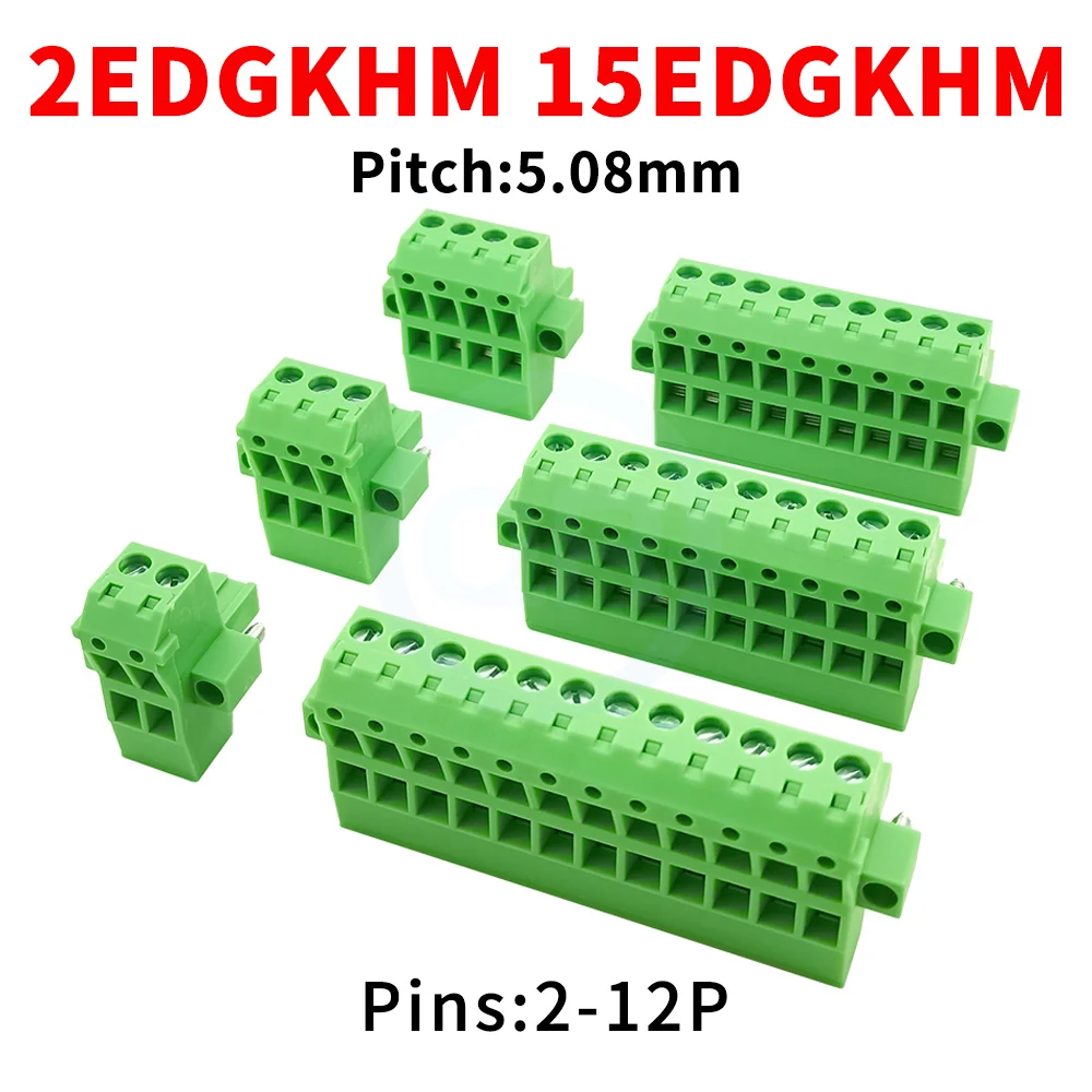 (10 pcs) KF 2EDGKHM 5.08MM Phoenix Double Plug PCB Terminal Block 15EDGKHM 5.08 2-12Pin