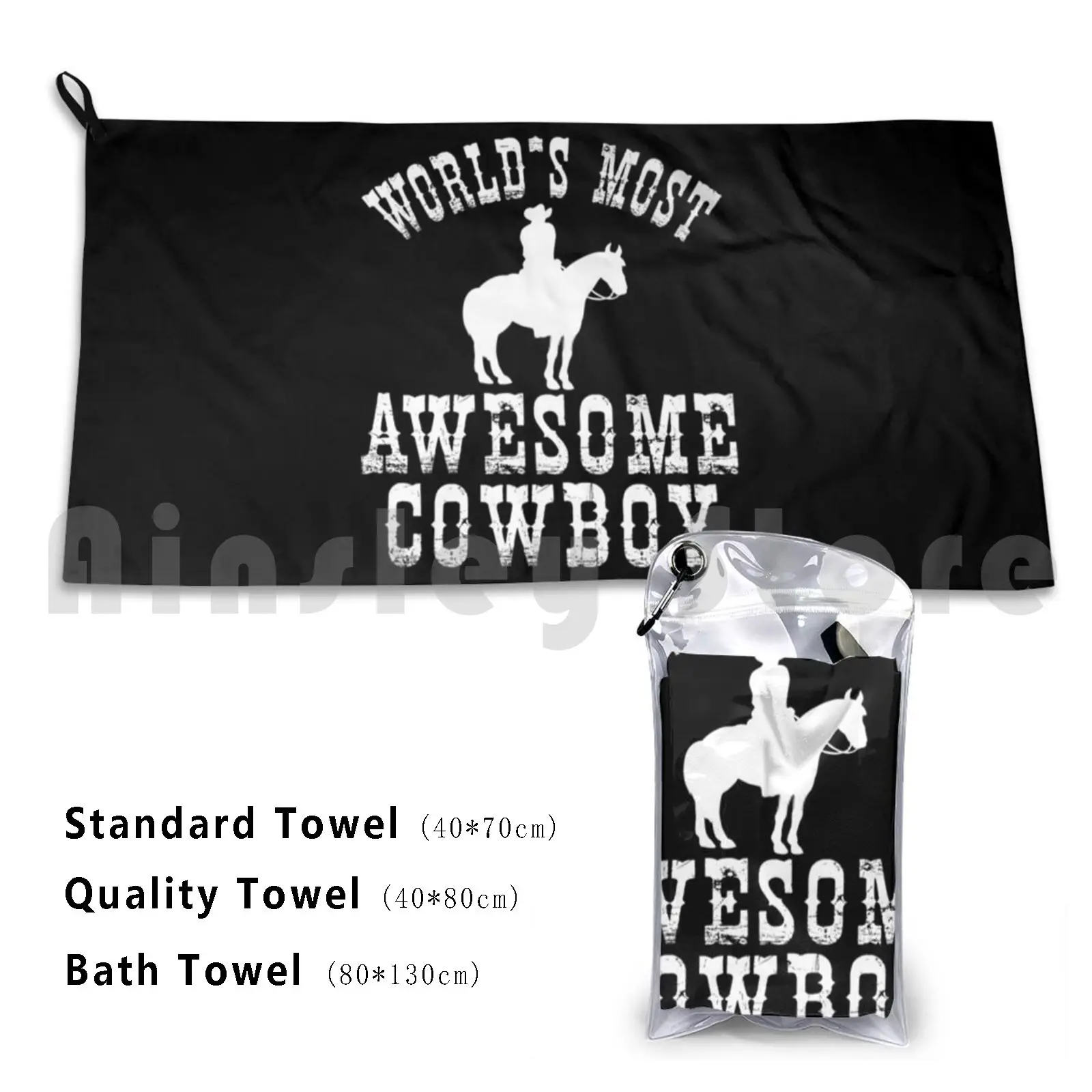 World's Most Awesome Cowboy Western Texas Urban Custom Towel Bath Towel Cowboy Cowboy Gift