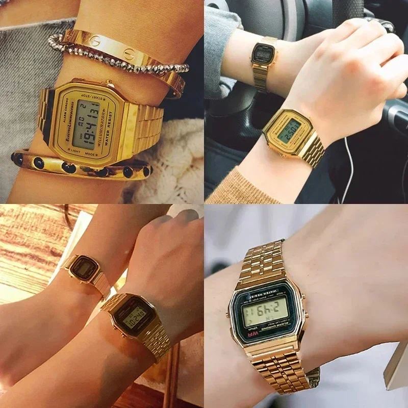 Stainless Steel Watchband For Casio A158/A159/A168/A169 /B650 /AQ230 /AE500W Classic Small Square Silver Block Metal Straps 18mm