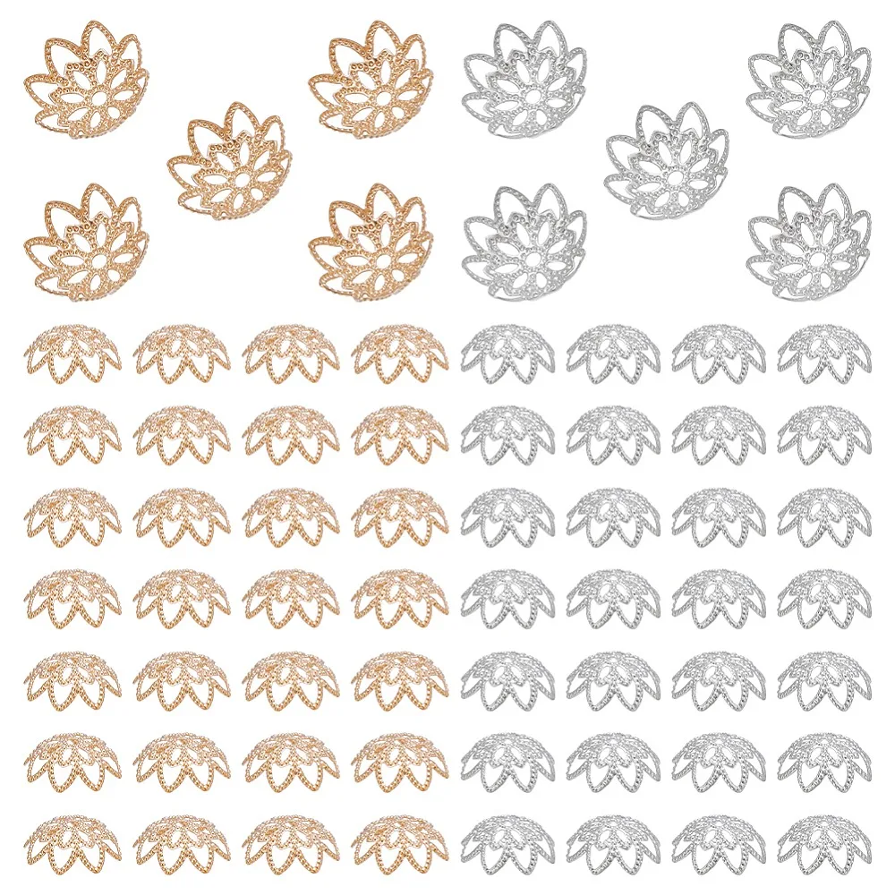 200-pecas-2-cores-calotes-de-latao-decorativos-sem-chumbo-sem-niquel-flor-platina-ouro-claro-10x4mm-100-pecas-cor