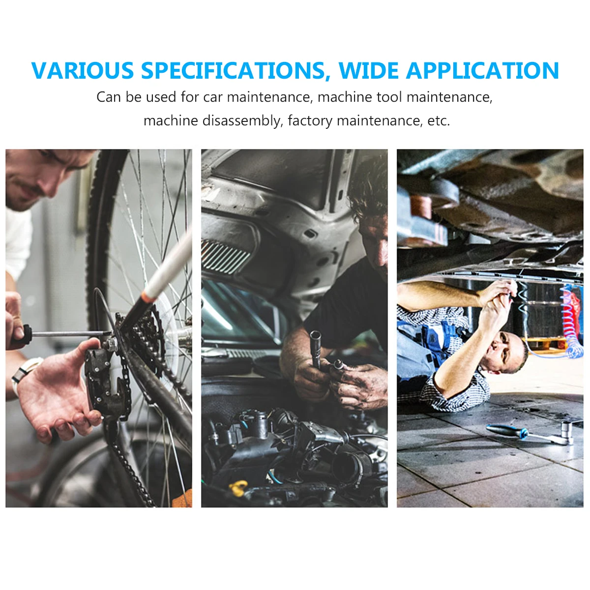 

1 Set 3-Way Socket Wrench Sturdy Steel Y Shaped Spanner Multi-Size Bike Repair Tool Kit For Home Workshop Repairing Supply Hand