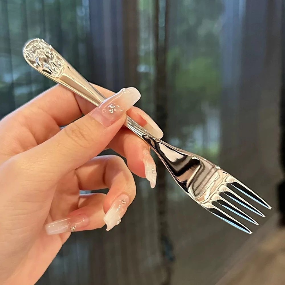 Kawaii Miffy New Arrivals Cute Children Tableware Cartoon Rabbit Stainless Steel Knife Fork Spoon Suit Girl Gift