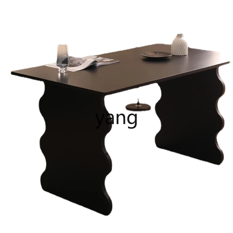 

CX Solid Wood Home Dining Table Simple Modern Small Apartment Dining Table Black Designer Model
