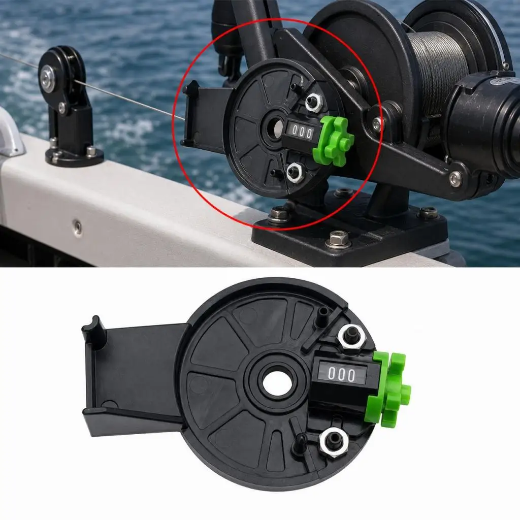 Line Counter Replacement Counter with Base Fishing Line Measuring Tool for Electric Downriggers Spooling Saltwater Accessories