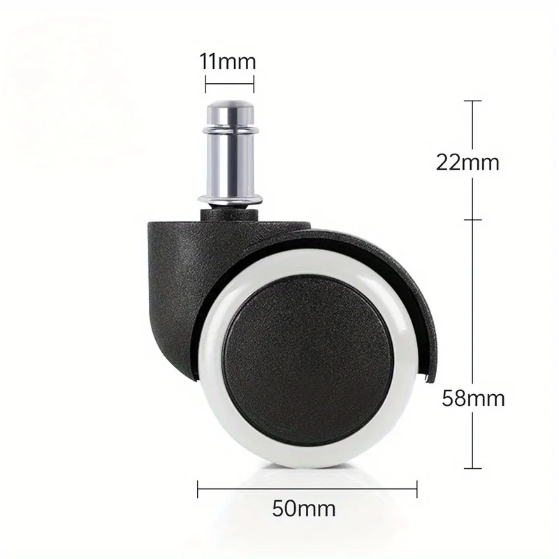 5 Pcs 2 Inch Universal Swivel Caster Wheels Replacement Gaming Chair Office Chair Casters Trolley Rollers Furniture Hardware