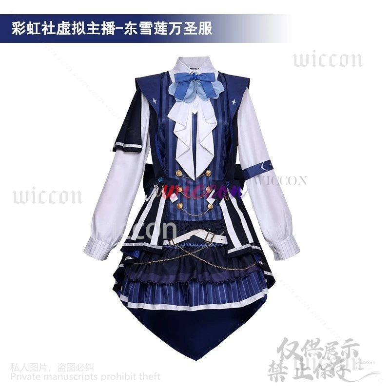 Anime Vtuber Cosplay YouTuber Blanche Fleur Costume Dress Halloween Lolita Gothic Vampire Suit Wigs For Woman Girls Customized