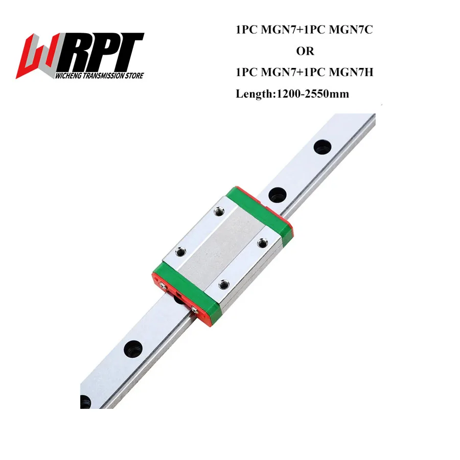 MGN7 Miniature Linear Guide Length 1200-2500mm MGN7C MGN7H Block Slider Linear Rail Carriage High-Precision CNC parts