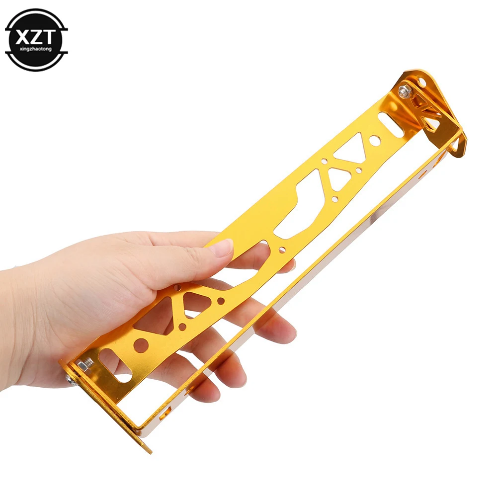 Car License Plate Frame Universal Aluminum Power Racing JDM Styling Rotating Number License Plate Frames Tag Holder Adjustable