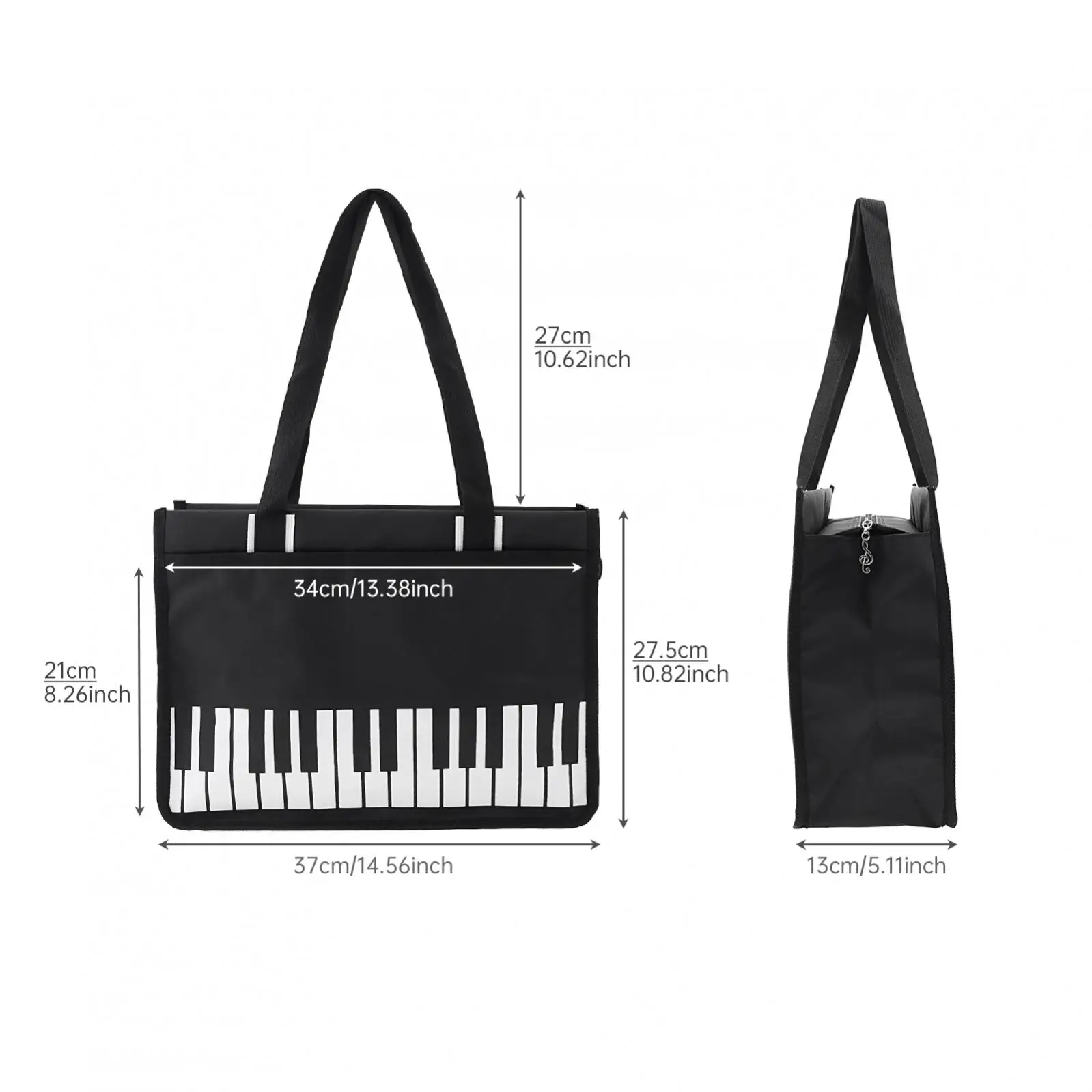 Waterproof Oxford Cloth Music Style Tote Bag for Organizer Sheet Music, Music Class Tutoring / Choir Score Bag