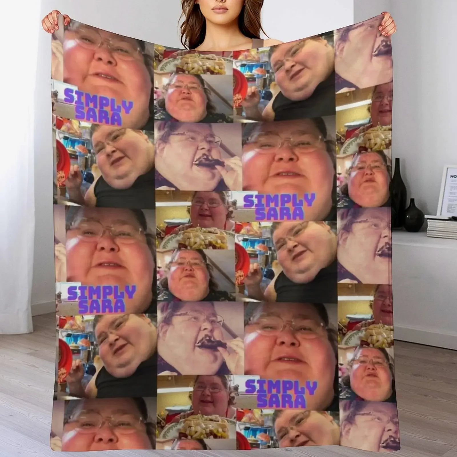 Simply Sara Collage Throw Blanket funny gift Furrys Bed linens Fashion Sofas Blankets