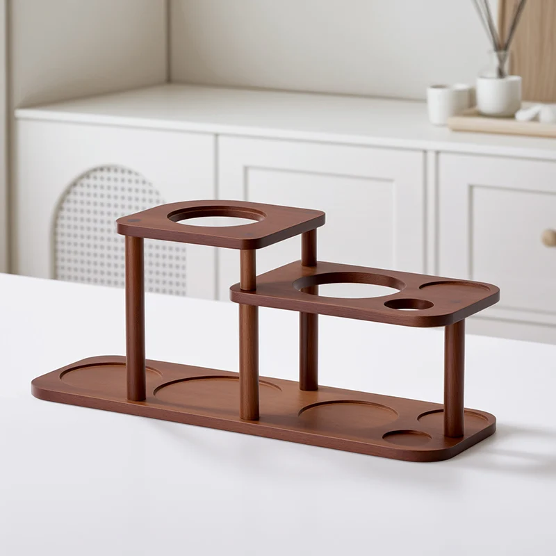 Sabugueiro portable coffee machine storage stand, electric and manual grinder, wooden coffee machine rack