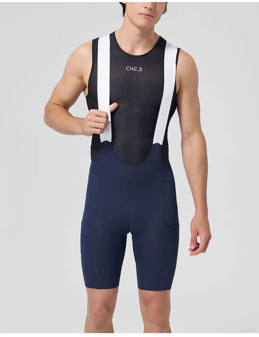 Cheji Herren-Radlerhose mit Trägern – Detail 25