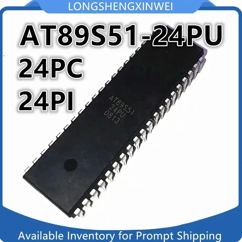 1 PCS Novo AT89S51-24PU AT89S51-24PC AT89S51-24PI Original Inserção Direta Microcontrolador Flash de 8 bits em Estoque