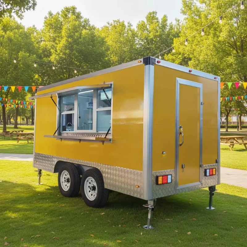 Carritos De Comida Food Track Small Hamburger Coffee Van Truck Mobile Restaurant Catering Trailer Fully Equipped Kitchen