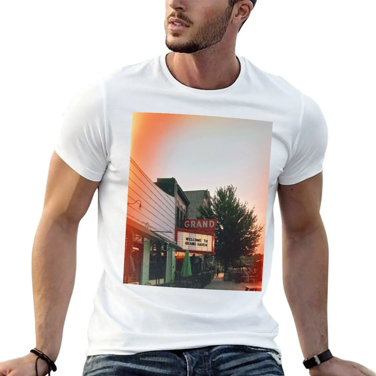 Welcome to Grand Haven T-Shirt man t shirt cotton t shirt personalised t shirts designer T-shirt