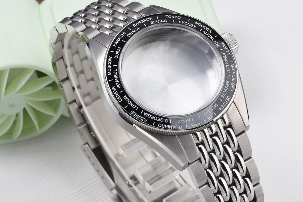GMT 39mm Edelstahl-Uhrengehäuse 30mm Zifferblatt Saphirglas Tauchergehäuse Passend für Seiko Mod für NH34 Automatikwerk Zubehör – Detail 11
