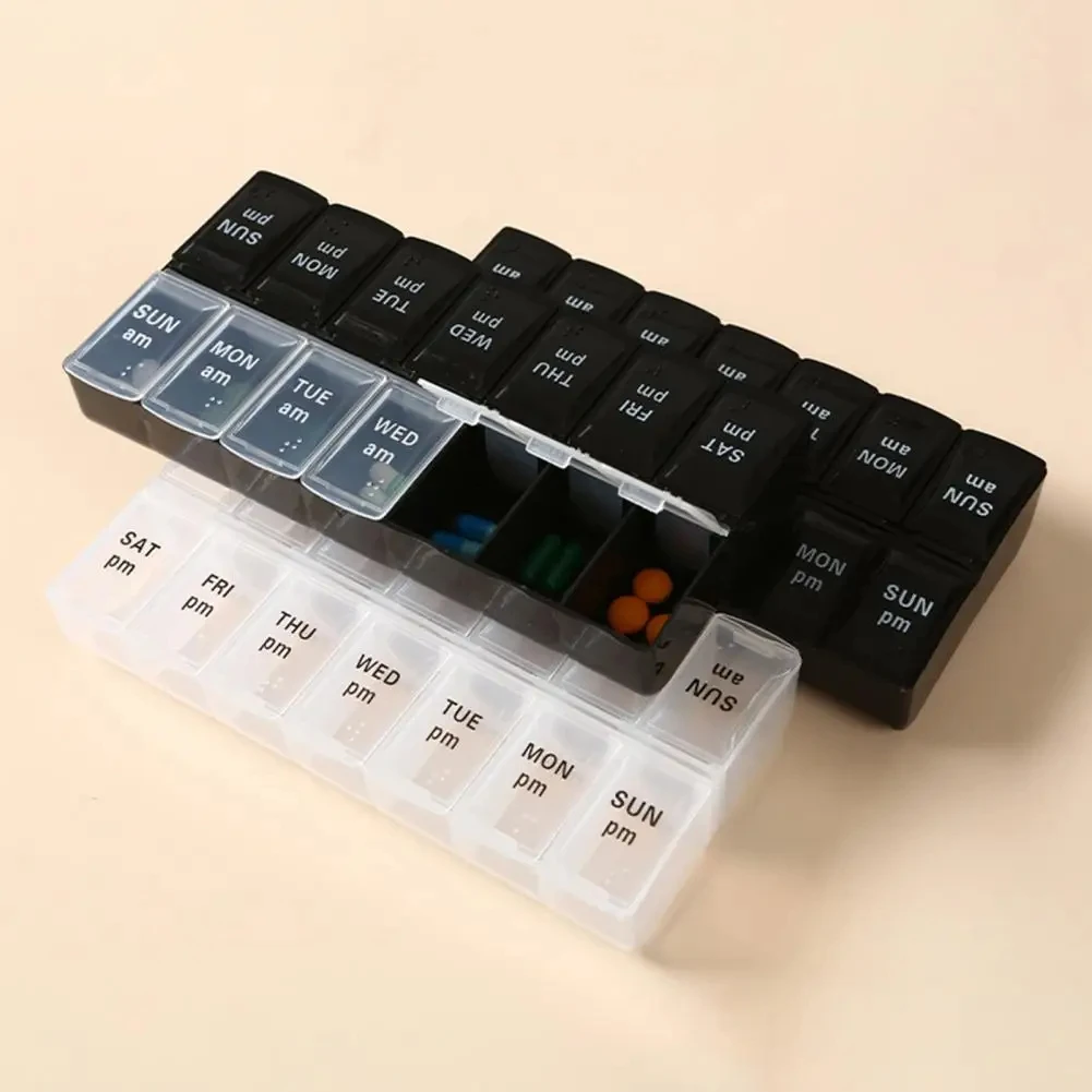 Portable Pill Storage Box 7 Days Medicine Box Weekly Tablet Holder Storage Organizer Container Case Pill Box Splitters