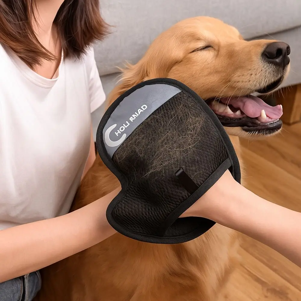 2 ชิ้น Anti - Static สัตว์เลี้ยงกําจัดขนถุงมือ Dedusting Breathable Pet Grooming ถุงมือตาข่ายขนแปรงกําจัดขนทําความสะอาดผม