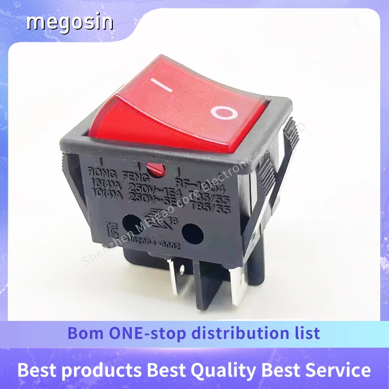1~5pcs/lot Four-pin red switch 16A 250V switch RF-1004 certified UL KC VDE