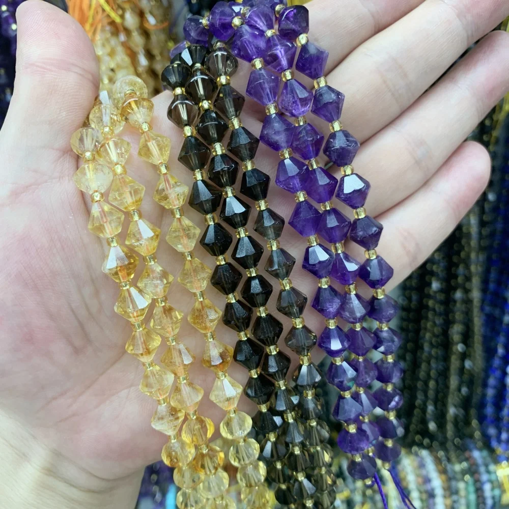 8mm Natural Amethyst Chorite Crystals Faceted Gem Crystal Agate Loose Beads DIY for Bracelet Necklace Earrings Pendants Making