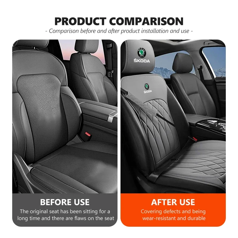 

Car Sticker For Skoda A5 A4 Mk1 2 3 Car Seat Cushion Pad Leather Seat Cover Decoration Dust Proof Interior Accessories For Skoda
