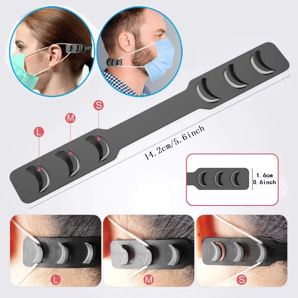 موسع القناع، حامل قناع مضاد للانزلاق قابل للتعديل، يتميز بخطافات مضادة للانزلاق لتخفيف ضغط الأذن والألم لراحة طويلة الأمد