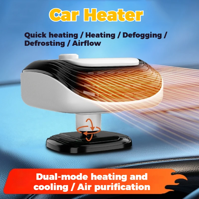 Car Heater Fan 12V 24V Portable Auto Fast Heating Windshield Defroster Demister Winter Vehicle Warmer for Cars Trucks