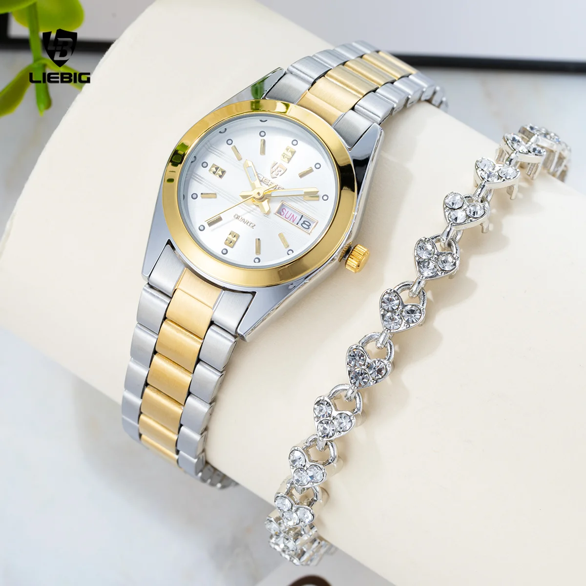 

LIEBIG Romantic Style Quartz Movement Watch For Women Top Brands Luxury Stainless Steel Strap Time Wristwatch and Bracelet Gifts