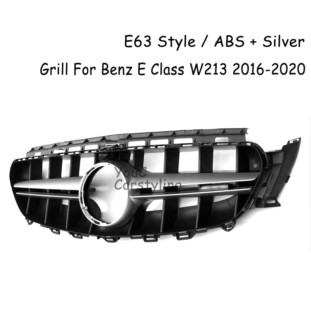 W213 E63 Style Front Grille Mesh For Mercedes E Class W238 E180 E200 E250 E300 E350 E400 2016-2020 Sedan Coupe (with camera)