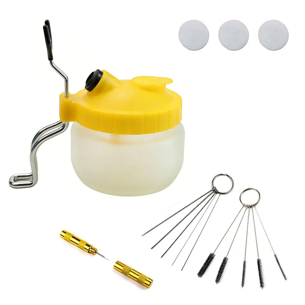 Airbrush Cleaning Kit with Clean Pot Jar Holder for Airbrush Cleaning、Waste Liquid Collection