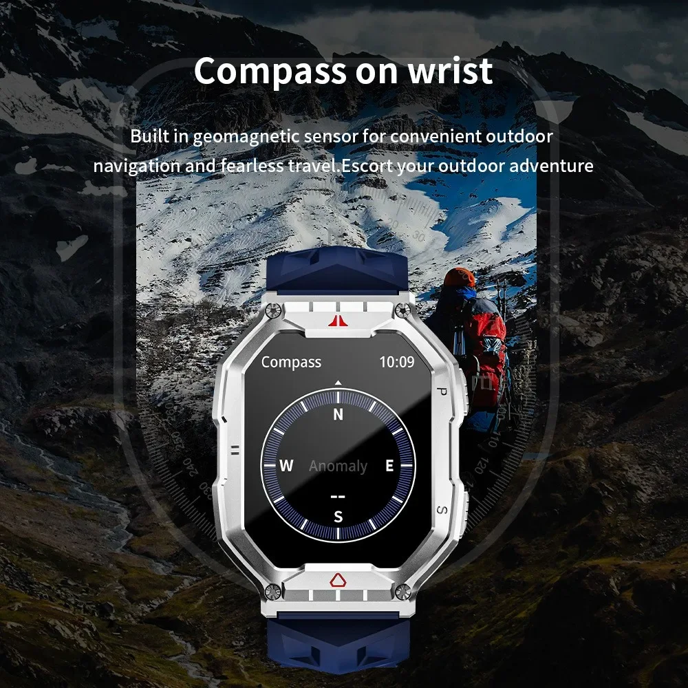 Neue LOKMAT Sport Smart Uhr Höhe Kompass Taschenlampe 5ATM Wasserdichte Fitness Smartwatches Herzfrequenz Blutdruck Monitor