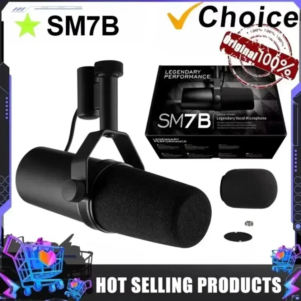 

SM7B Professional Dynamic Cardioid Microphone Studio Selectable Frequency Response Mic For Live Vocals Recording Performance