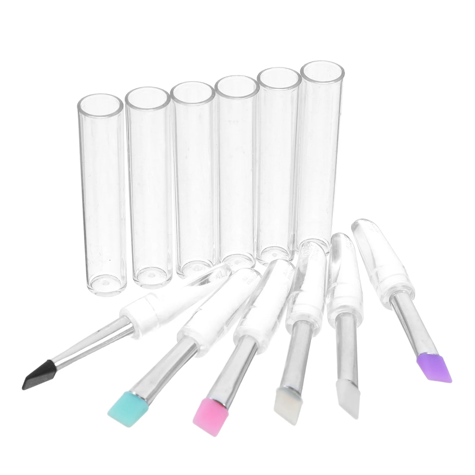 

6pcs Silicone Eyelash Curler Brush Eye Shadow Applicator Eyebrow Tool Set Multifunctional Portable Mini Makeup Kit For Women