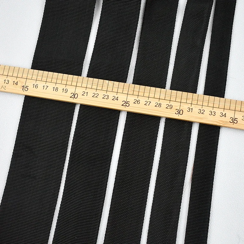 2/5/8/10M 20-50mm Black Nylon Webbing Tapes 1.2mm Thick Hollow Tubular Ribbon Band DIY Dog Collar Belt Sling Bag Strap Sew Trims