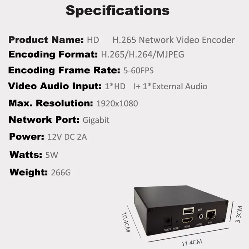 OTV-USB1 Mini H264 Mpeg H265 Video HD SRT HTTP UDP HLS RTMP Streaming Encoder IP IPTV