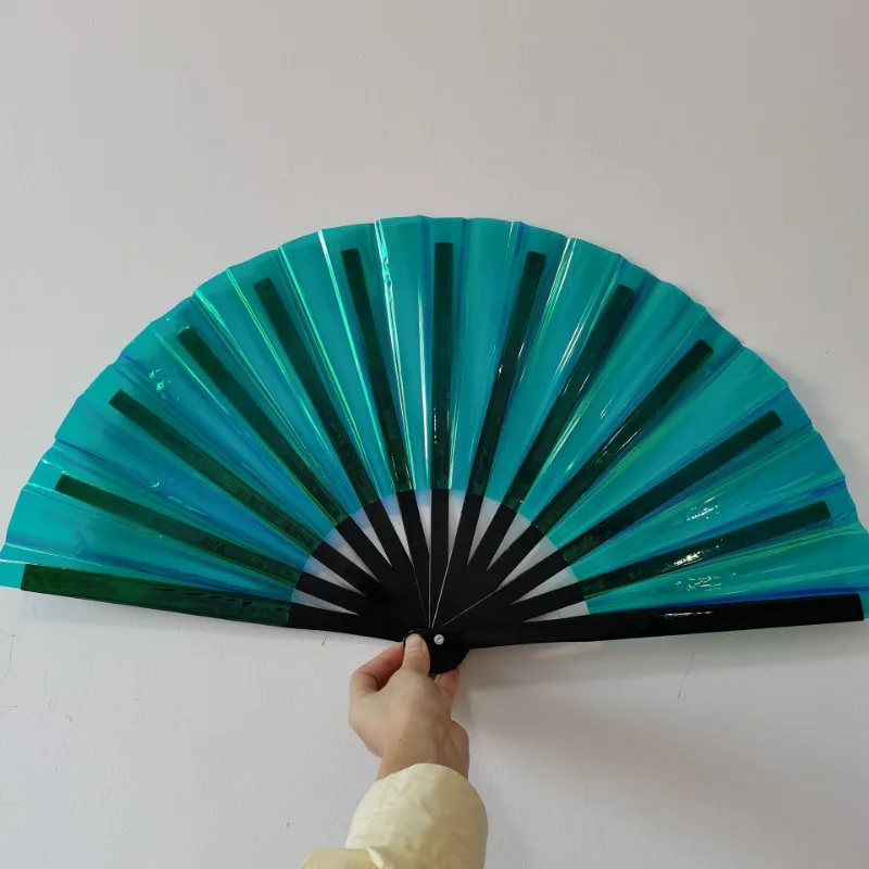 Ten Inch Fan Bone 33cm Bamboo Fan Laser Kung Fu Fan PVC Fan Tai Chi Fan Handicraft General Scenario Holiday Gifts Personal Gifts