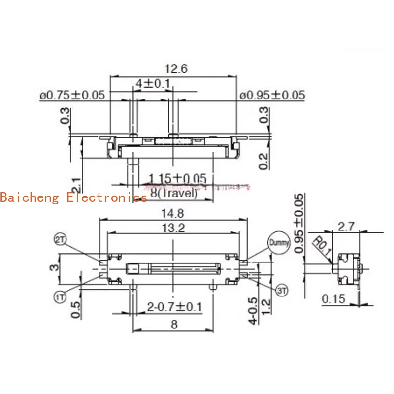 10PCS Direct sliding potentiometer single link 10K surface mount volume adjustment game console sliding switch